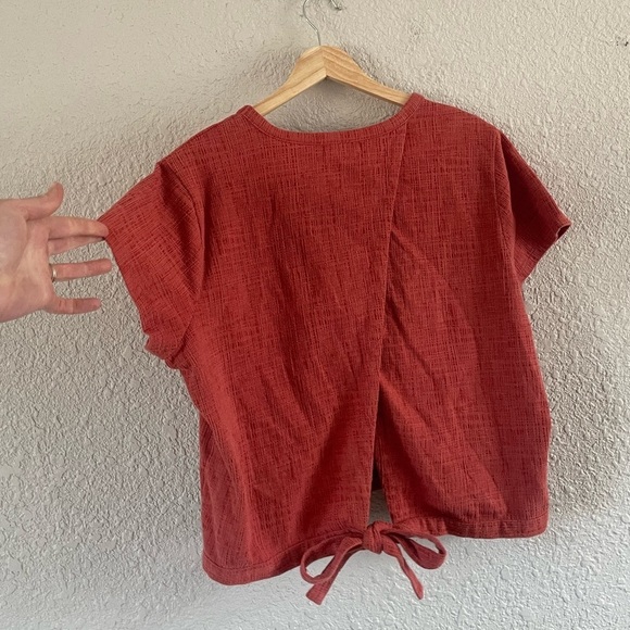 Madewell verse back tie top in Muted Red - Picture 4 of 11